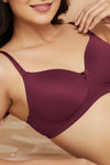 Zivame Padded Non Wired 3/4Th Coverage T-Shirt Bra - Beet Red — thumbnail 4